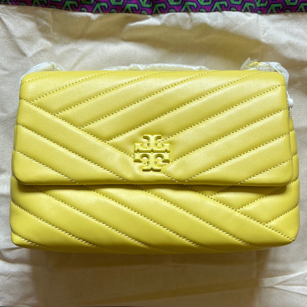 🔥New Tory Burch Kira Chevron Powder Coated Small Convertible Shoulder Bag